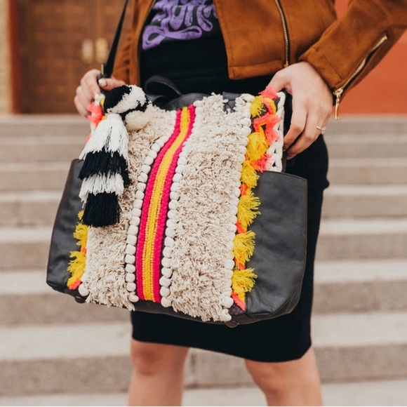 Stanley Street Crossbody Bag Backpack  Multicolor Fuzzy Day to Day Boho Hobo - Picture 4 of 16